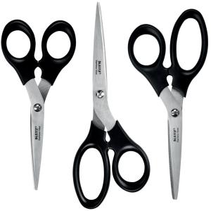 Edelstahlschere Set rostfreier Edelstahl 165 185 200 mm 3 Stück schwarz Leitz 5426-00-95 (4002432138272)