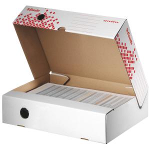 Archiv-Klappschachtel SPEEDBOX, (B)80 mm, weiß/ rot Esselte 623910 (4049793026008)