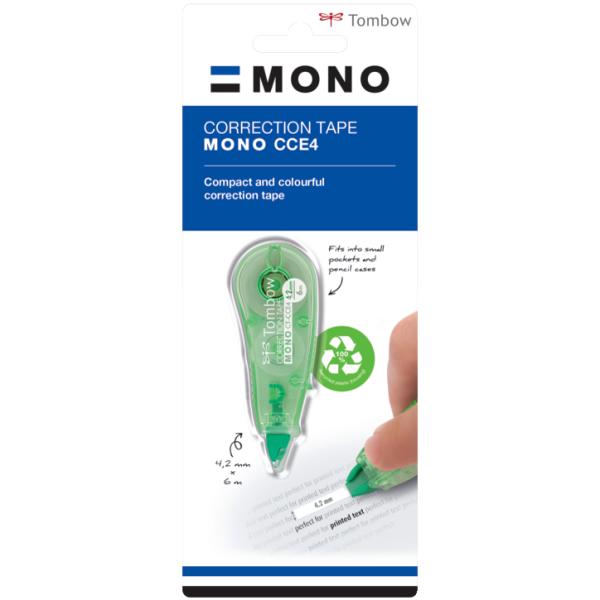 Tombow Korrekturroller 'MONO CT-CCE4', 4, 2 mm x 6 m, blau TOMBOW CT-CCE4-BE (4003198403253)