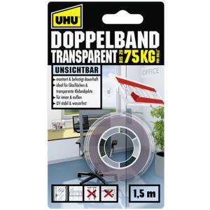 Montage-Klebeband TRANSPARENT, doppelseitig, bis 75 kg UHU 45375 (4026700453751)