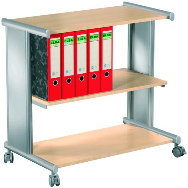 Bürowagen/ Etagenwagen Pragma, 3 Böden, lichtgrau kerkmann 14351011 (4044917393707)