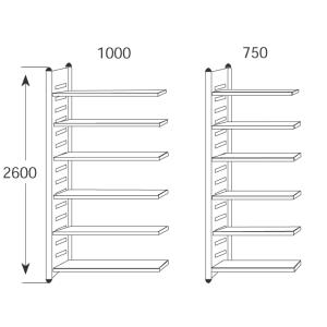 Regalfeld 'M2', 6 Böden, (B)1.000 x (H)2.600 mm kerkmann 51585911 (4044917182509)