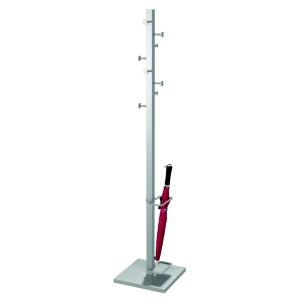Garderobenständer Slimline, 8 Haken, alusilber kerkmann 30622314 (4044917413733)