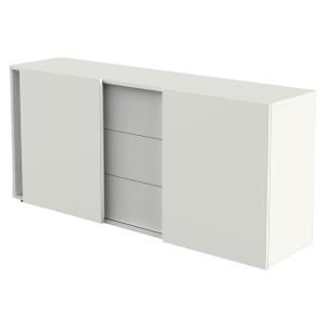 Sideboard, 3 Schubladen + 2 Schiebetüren, weiß kerkmann 11448710 (4044917427778)