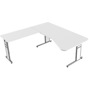 PC-Schreibtisch Form 4, (B)1.950 mm, weiß kerkmann 114104.1 (4044917432154)