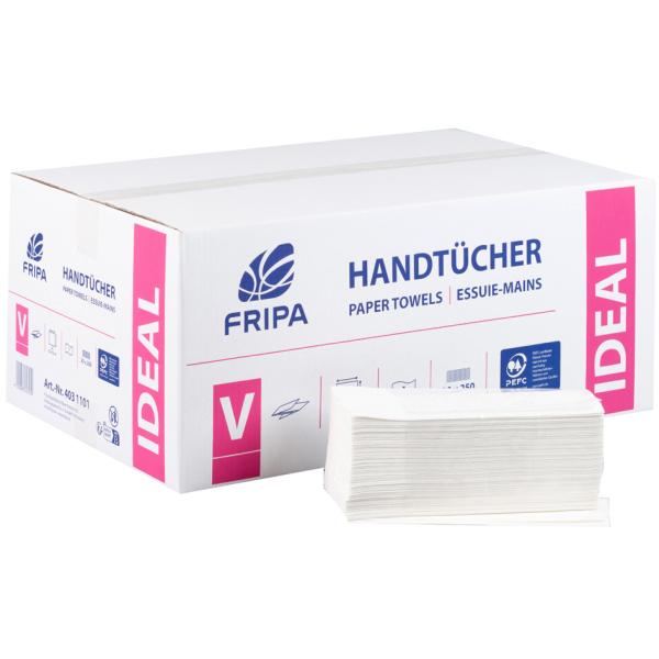 Fripa Handtuchpapier IDEAL, 250 x 230 mm, V-Falz, hochweiß fripa 4031101 (4000883603530)