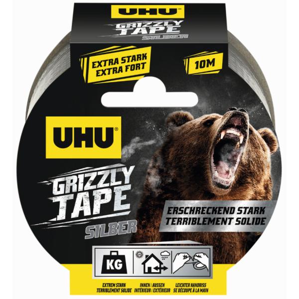 PE-Gewebeband GRIZZLY TAPE, silber, 49 mm x 10 m UHU 51675 (4026700516753)