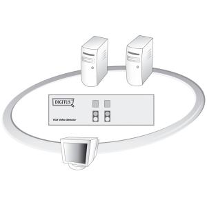 VGA Switch, 2-fach, 250 MHz, Metallgehäuse, schwarz DIGITUS DS-44100-1 (4016032323532)
