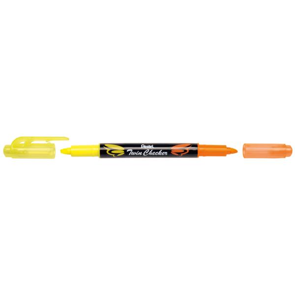Textmarker 'TWIN CHECKER', 2 Spitzen, gelb/ blau Pentel SLW8-GS (4711577023106)