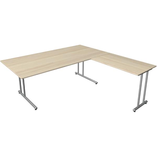 Schreibtisch Start Up mit Anbau, (B)1.600 mm, weiß kerkmann 11436510 (4044917434592)