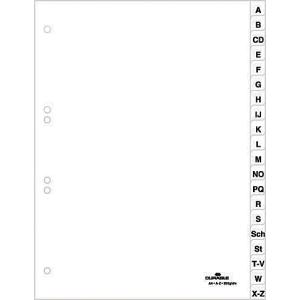 Kunststoff-Register, A-Z, A4, 24-teilig, weiß DURABLE 6164-02 (4005546601038)