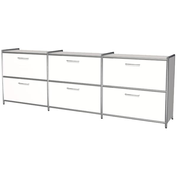 Sideboard ARTLINE, 2 Ordnerhöhen, 2 Schubladen, weiß kerkmann 13799610 (4044917429468)