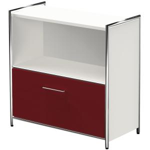 Sideboard ARTLINE, 2 Ordnerhöhen, 1 rote Schublade kerkmann 13799013 (4044917429444)