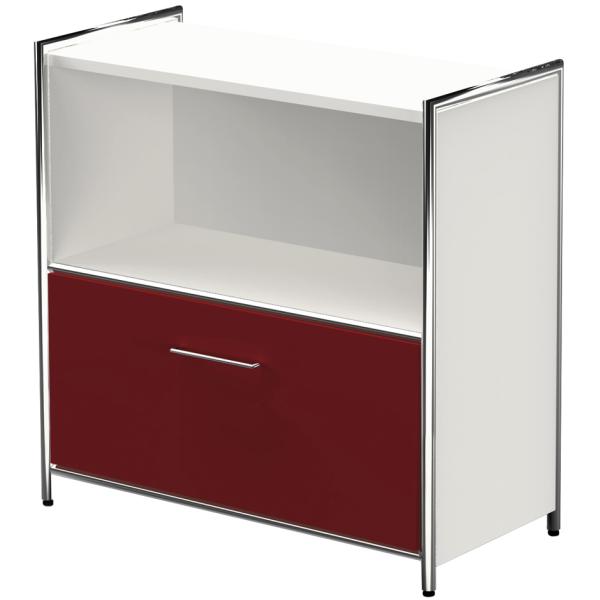 Sideboard ARTLINE, 2 Ordnerhöhen, 1 rote Schublade kerkmann 13799013 (4044917429444)