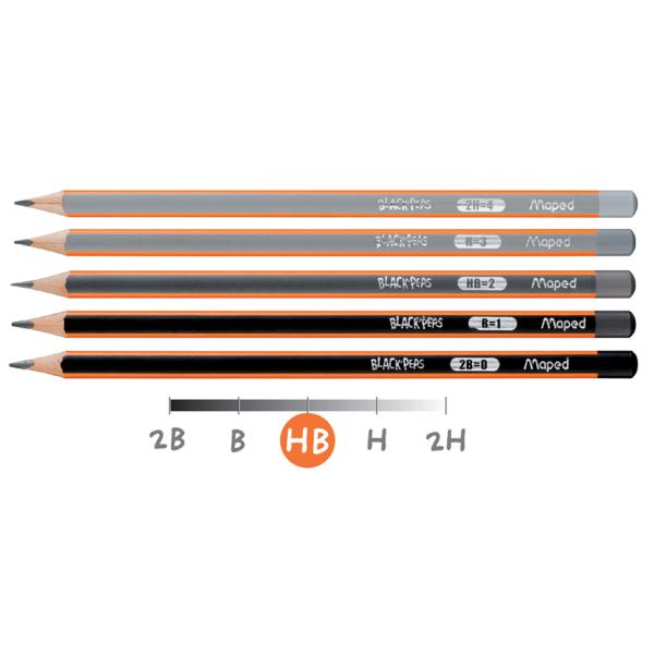 Bleistift BLACKPEPS B schwarz orange maped M850024 (3154148500247)
