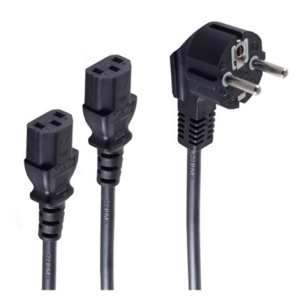 BASIC-S Y-Stromkabel, schwarz, 1, 8 m shiverpeaks BS60018 (4017538030931)