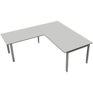 Konferenztisch Form 5 mit Anbau, (B)2.000, lichtgrau kerkmann 11417311 (4044917440951)