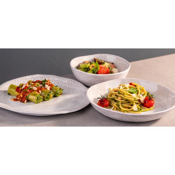 Teller FOOTMARK, tief, Durchmesser: 240 mm, weiß/ grau APS 85322 (4004133853225)