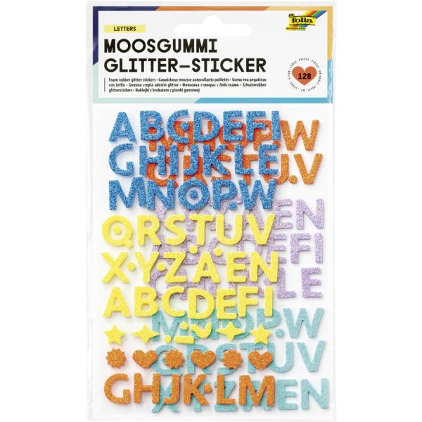 Moosgummi Glitter-Sticker LETTERS folia 23776 (4001868144345)