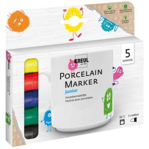 KREUL Porcelain Marker Junior medium 5 Stück Kartonetui