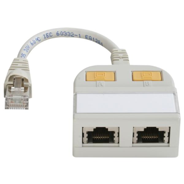 Telegärtner T-Adapter mit Kabelanschluß Kat.5e, 10BaseT/ ISDN 100023153 (4018359227401)
