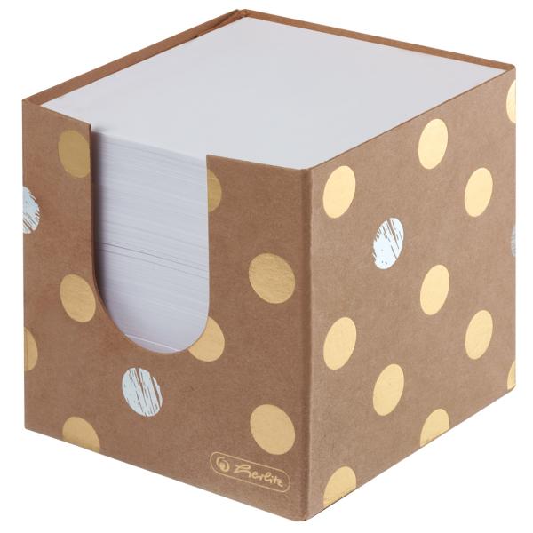 Zettelbox Pure Glam, 90 x 90 mm, braun herlitz 300005240 (4008110574387)