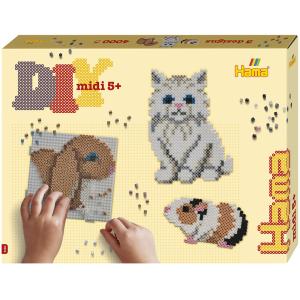 midi 'Haustiere', Geschenkpackung Hama Bügelperlen 3160 (0028178031602)
