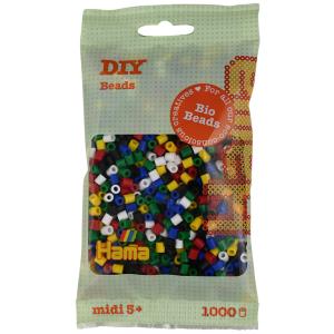 Bio midi, 'Mix 6 Farben', 3.000er Beutel Hama Bügelperlen 191-198 (0028178911980)