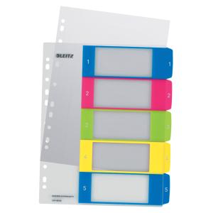 Kunststoff-Register WOW, Zahlen, A4 Überbreite, 1-5 LEITZ 1241-00-00 (4002432100293)