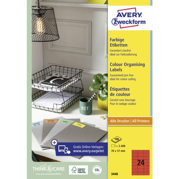 Universal-Etiketten, 105 x 37 mm, grün AVERY Zweckform 3454 (4004182034545)