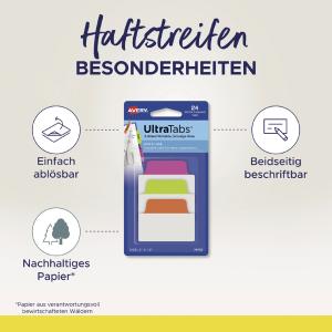 Haftstreifen UltraTabs Weiß, 25, 4 x 38 mm AVERY Zweckform 74788 (4004182335161)