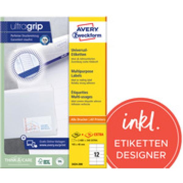 Universal-Etiketten, 97 x 42, 3 mm, weiß AVERY Zweckform 3659-200 (4004182249543)
