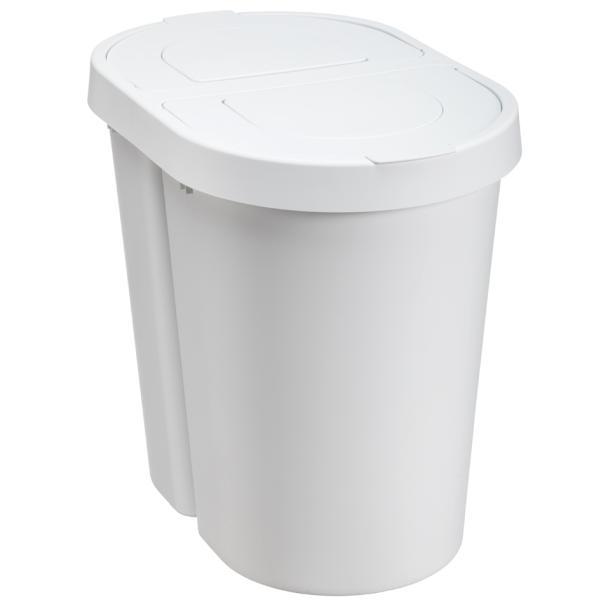 Abfalltrenner SEATTLE DUO, 2 x 25 Liter, silber plast team 13540802 (5707672746629)