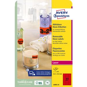 Stick&Lift Etiketten, 38, 1 x 21, 2 mm, gelb AVERY Zweckform L7651Y-25 (4004182608395)