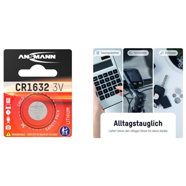 Lithium Knopfzelle CR1225, 3 Volt, 1er Blister ANSMANN 1516-0008 (4013674024773)