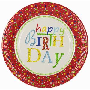 Papp-Teller 'Happy Birthday', rund, 230 mm PAPSTAR 88577 (4002911450475)