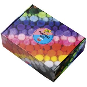 Pompons-Mix Bunt Jumbobox, 200 g, sortiert folia 50209 (4001868136470)