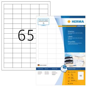 Inkjet-Etiketten, 38, 1 x 21, 2 mm, weiß HERMA 10778 (4008705107785)