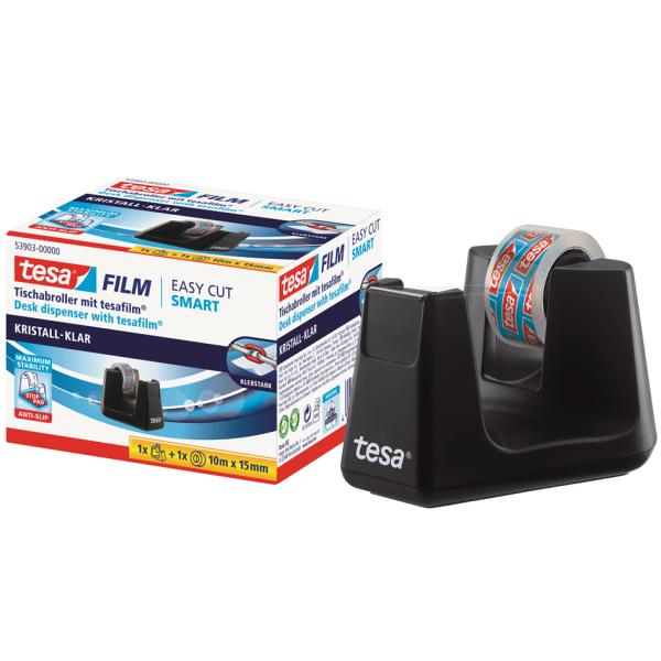 Tischabroller Smart ecoLogo, bestückt, schwarz tesa 53904-00000-01 (4042448259752)