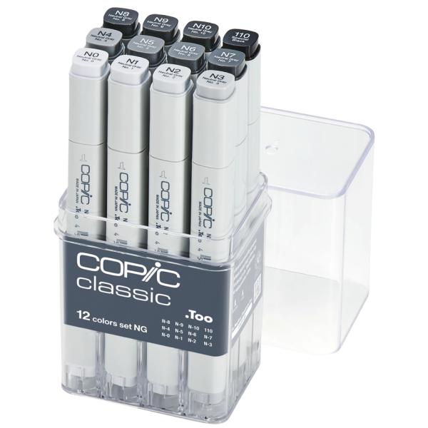 Marker classic, 12er Grau Set 'NG', neutrale Grautöne COPIC 20075152 (4511338063323)