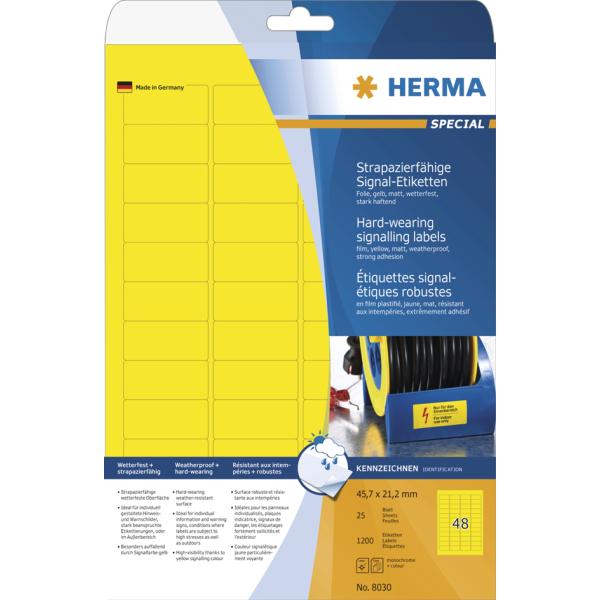 300 Herma Wetterfeste Folienetiketten 8029 Gelb 99,1 X 42,3 Mm (4008705080293)