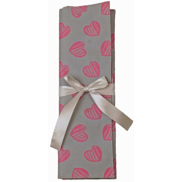 Häkelnadel-Tasche 'Herzen', grau/ pink KLEIBER 91846 (4009691918461)