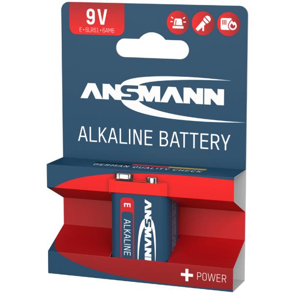 Alkaline 'RED' Batterie, 9V E-Block ANSMANN 1515-0000 (4013674007509)