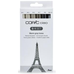 Marker ciao, 5+1 Set 'Warm grey tones' COPIC 22075565 (4013695261737)