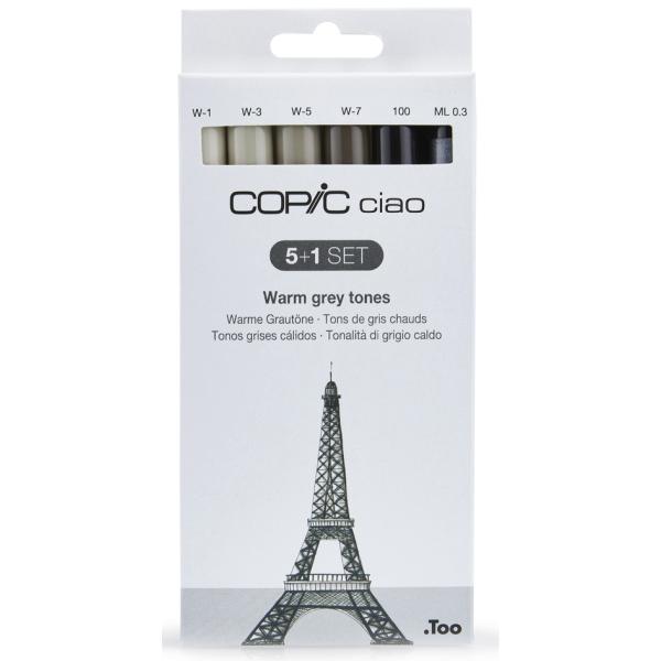 Marker ciao, 5+1 Set 'Warm grey tones' COPIC 22075565 (4013695261737)