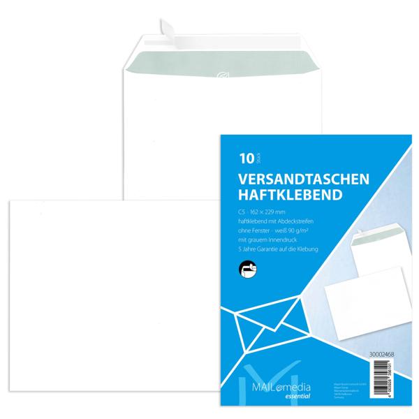 Versandtaschen C4 ohne Fenster haftklebend 90 g qm weiß 10 Stück MAILMEDIA 30002507 (4003928386108)
