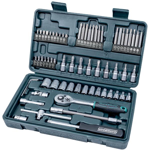 BRÜDER MANNESMANN Steckschlüssel-Satz 1/ 4', 65-teilig M29165 (4003315711599)