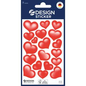 ZDesign CREATIVE Sticker 'Herzen', beglimmert, rot 53205 (4004182532058)