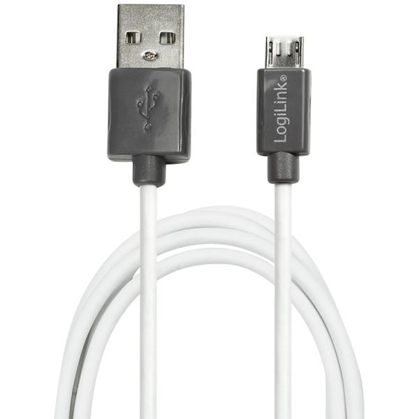 USB 2.0 Kabel, USB-A - Micro USB-B Stecker, 1, 8 m LogiLink CU0063 (4052792014037)