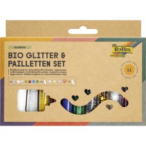 folia Glitter- & Pailletten Set Rainbow 11 Teile